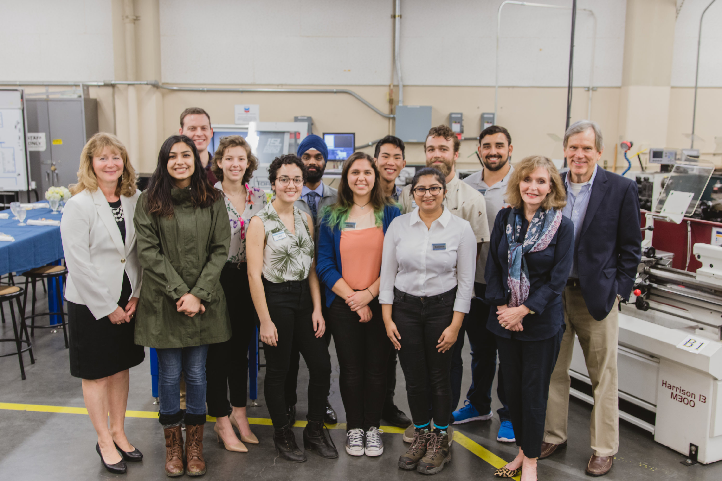 Group photo of John and Mindy Baum with ESDC student staff