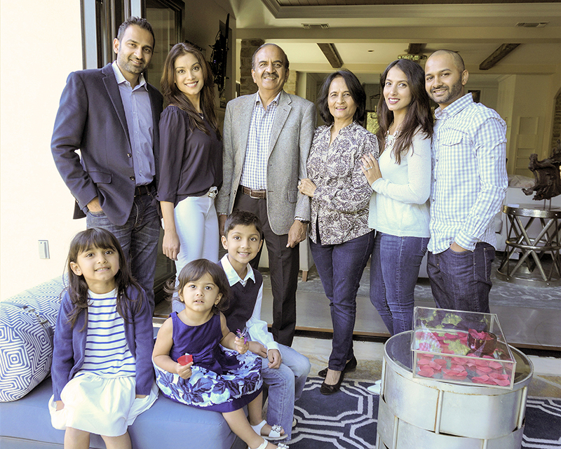 The Prem Jain family posing for camera